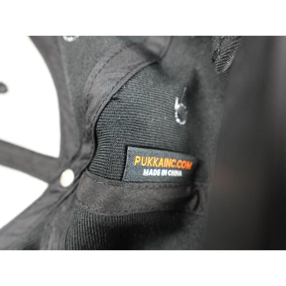 Pukka Baldor Snapback Hat Mens OSFM Black 3D Puff‎ Embroidery Flat Brim Cap